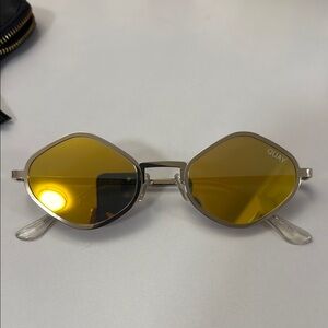 Quay Australia Silver Sunglasses with Yellow Lenses